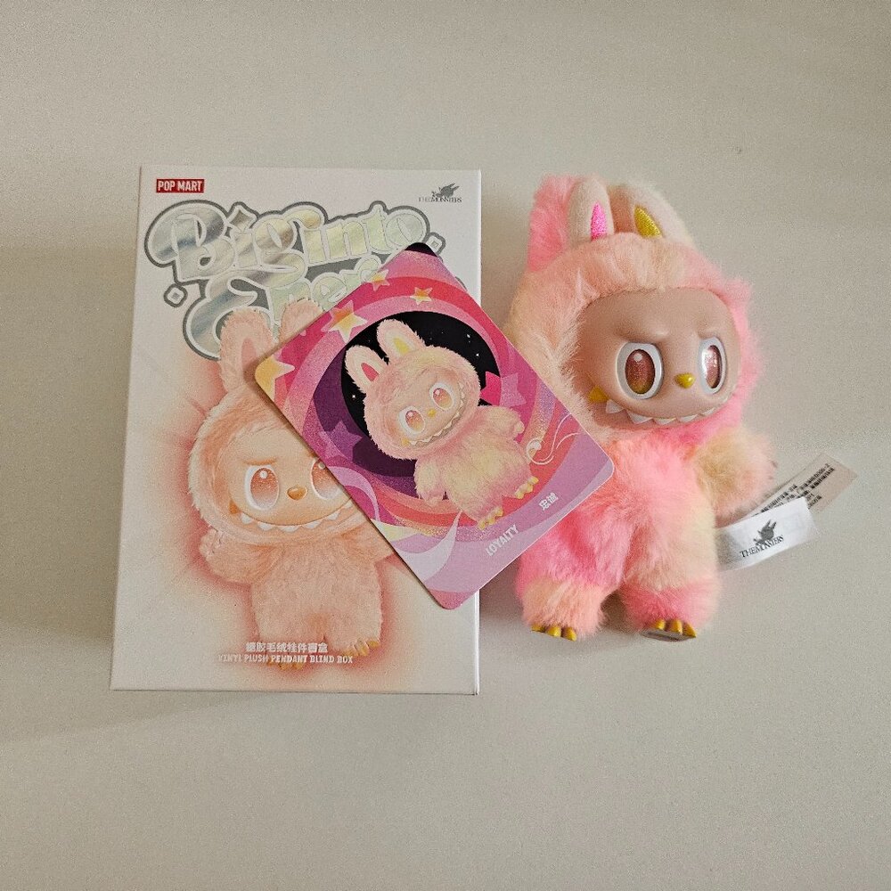 Pop Mart THE MONSTERS Labubu Big into Energy, Loyalty, Plush Pendant Pink
